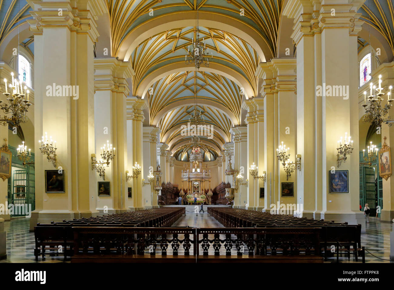 L'intérieur, la cathédrale de Lima, Lima, Pérou Banque D'Images