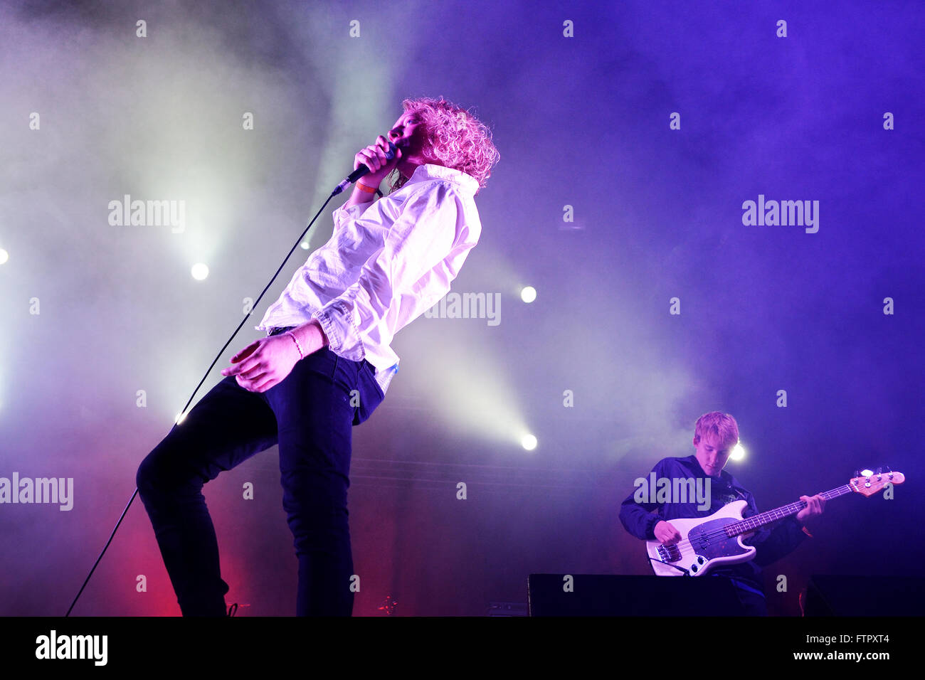 BILBAO, ESPAGNE - JUIN 01 : l'Orwells (band) musique live show à Bime Festival le 01 novembre 2014 à Bilbao, en Espagne. Banque D'Images