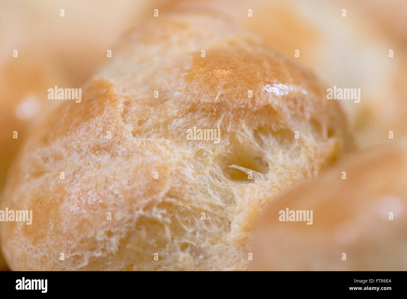 Close Up de pate a Choux avec un focus sélectif sur le centre Banque D'Images