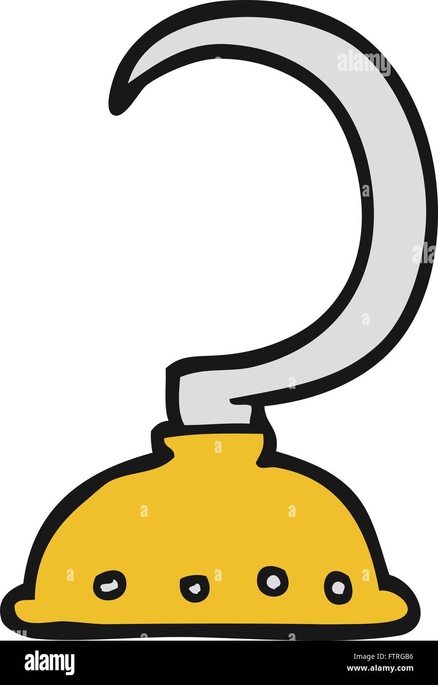 Crochet Pirate Dessin Animé Dessiné à Main Levée Vecteurs Et