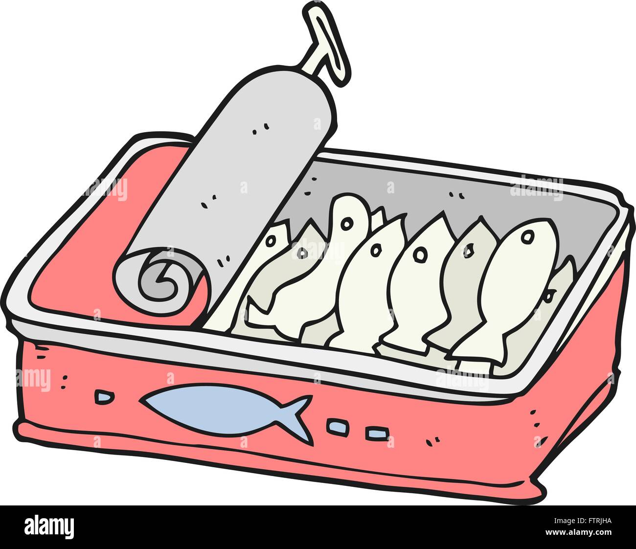 Freehand drawn cartoon peut de sardines Illustration de Vecteur