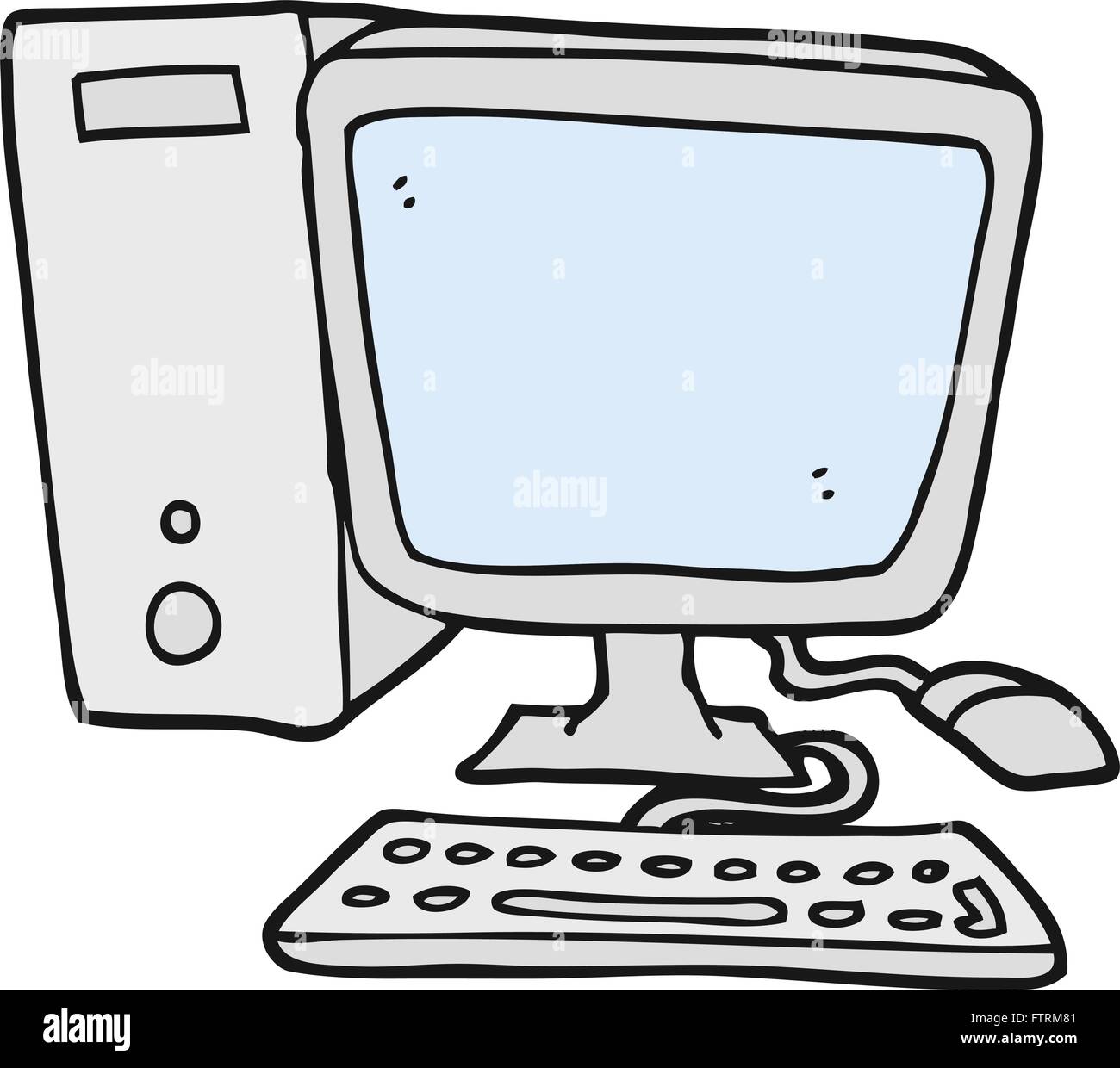 Ordinateur de bureau dessin animé dessiné à main levée Image Vectorielle  Stock - Alamy