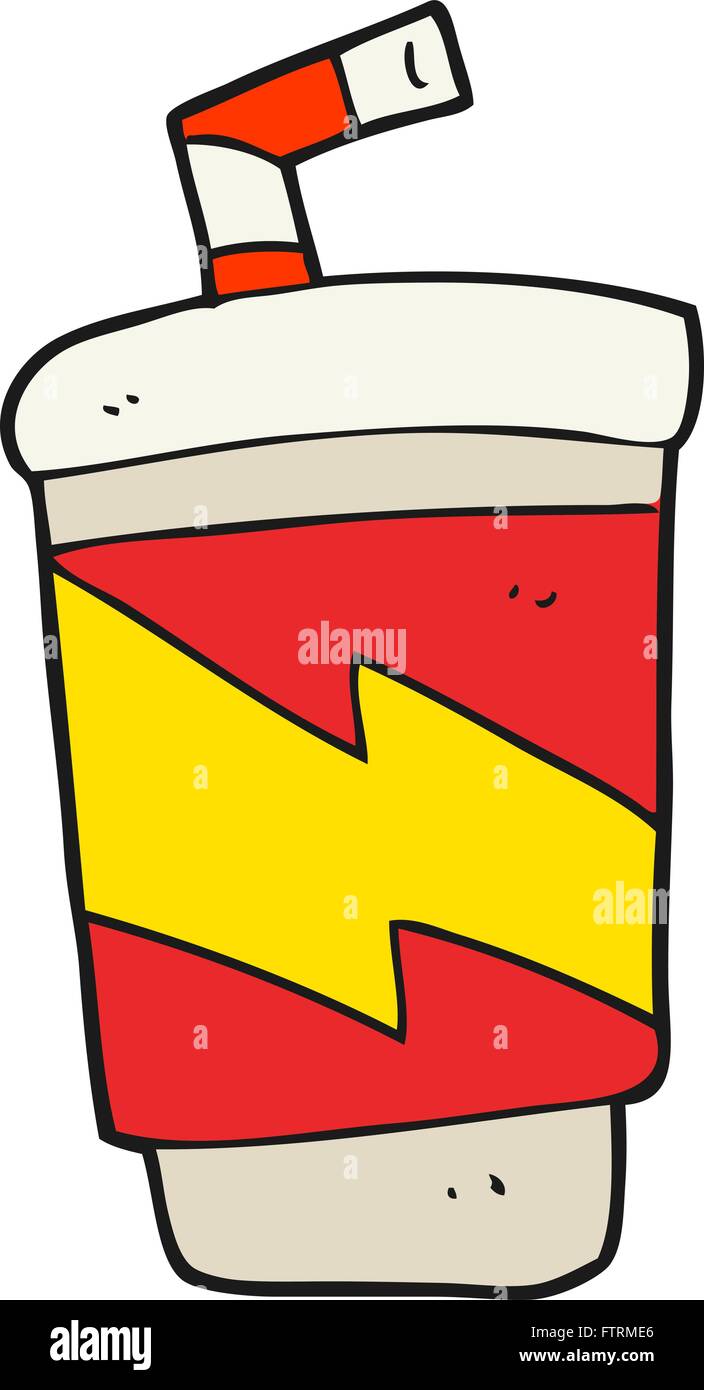 Boisson soda cartoon dessiné à main levée Illustration de Vecteur