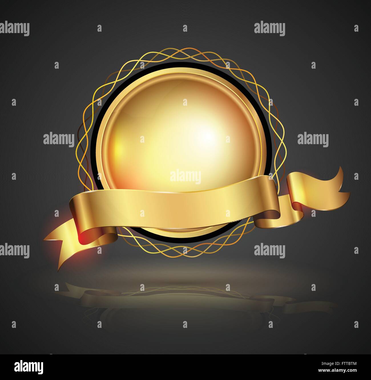 Insigne d'or. Vector illustration. Illustration de Vecteur