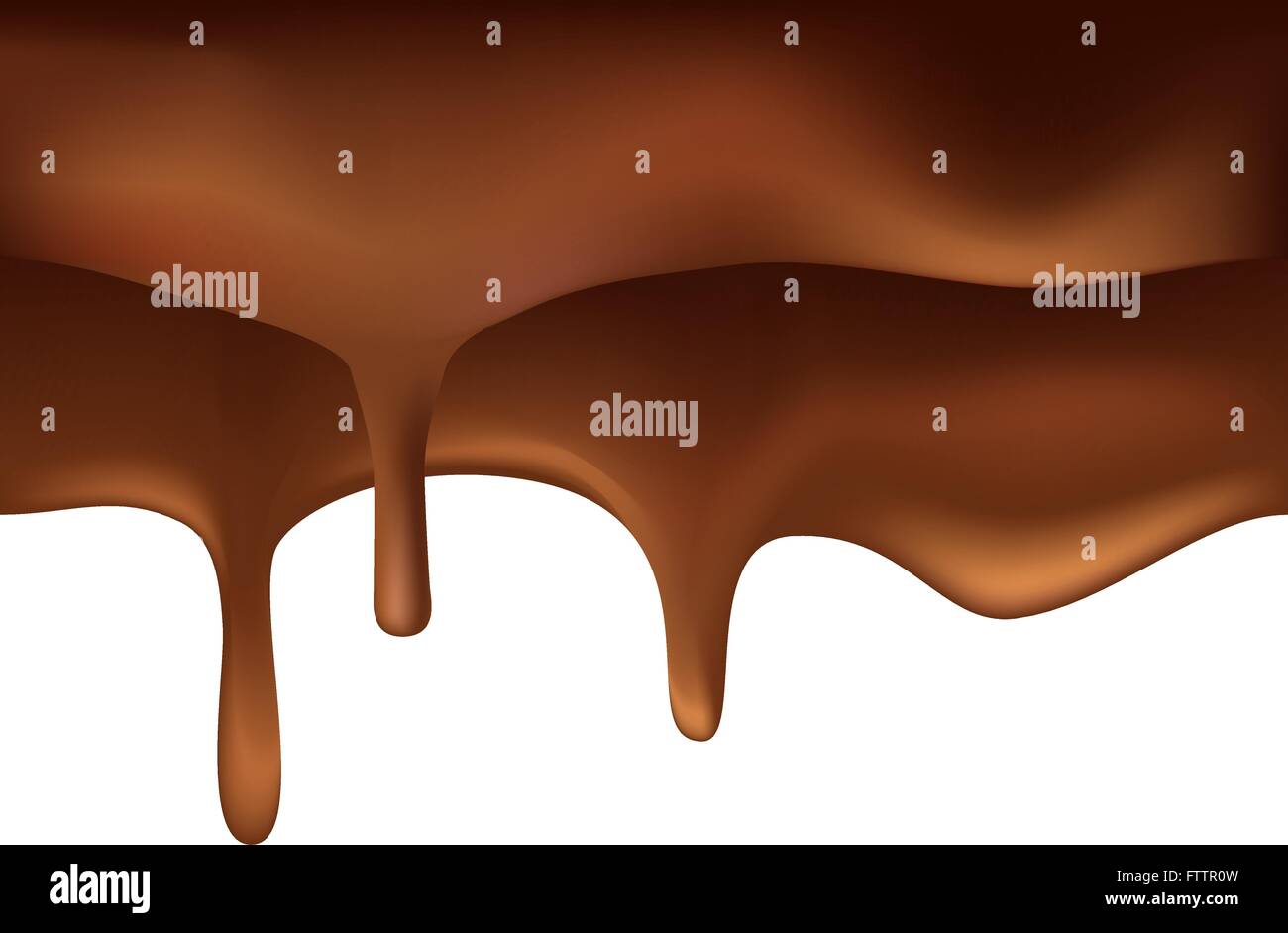 Crémeux chocolat gouttelettes sur fond blanc. vector Illustration de Vecteur