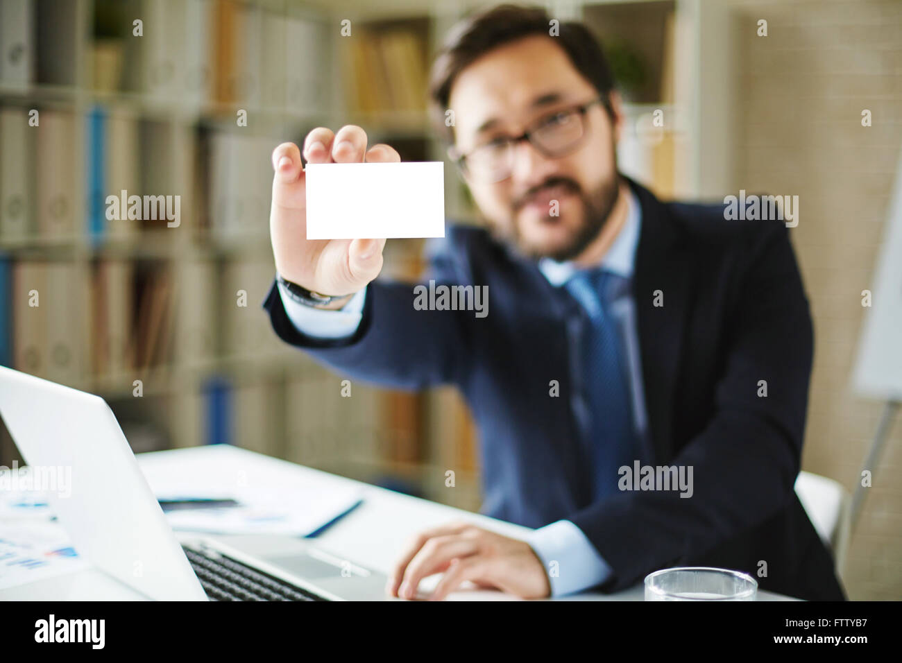 Carte de visite vierge montrant Banque D'Images