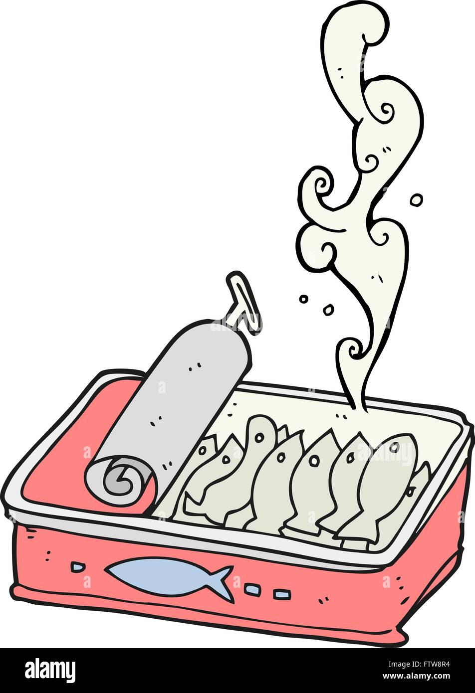 Freehand drawn cartoon peut de sardines Illustration de Vecteur