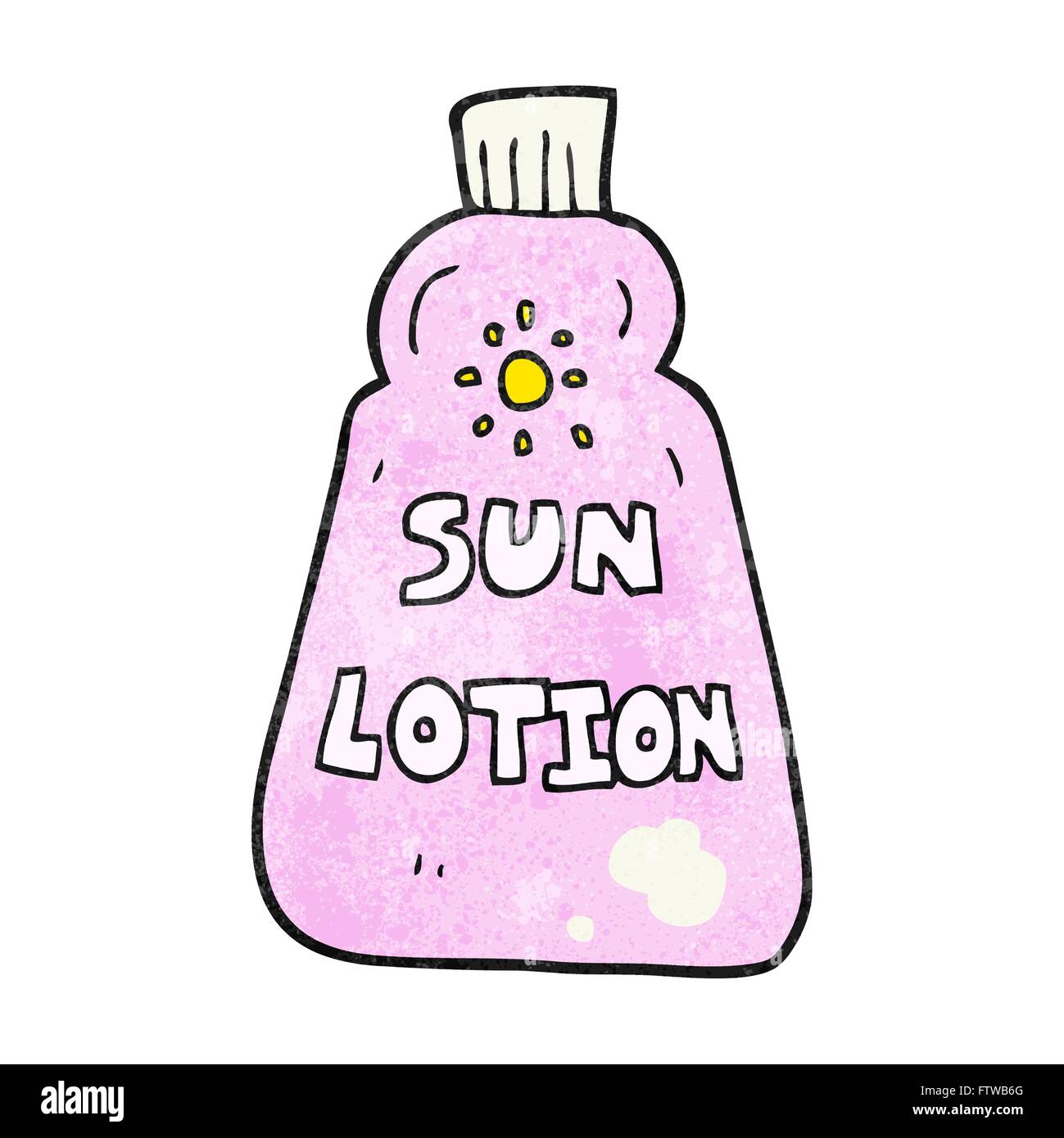 Freehand retro cartoon sun lotion Banque de photographies et d'images à  haute résolution - Alamy