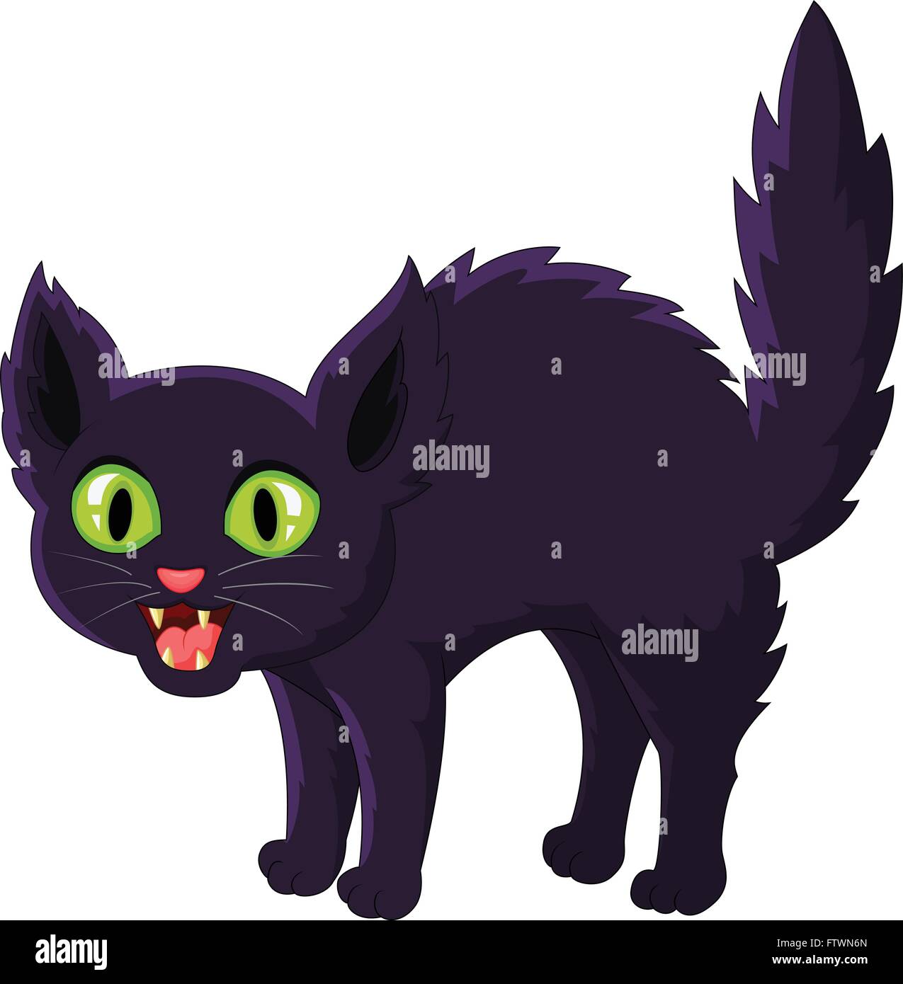 Peur Cartoon Chat Noir Image Vectorielle Stock Alamy