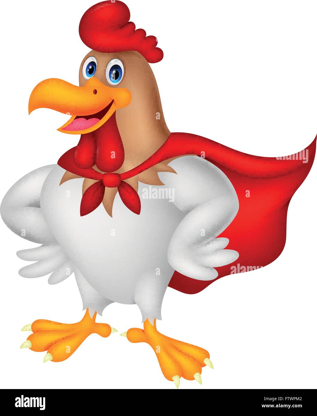 Super Cartoon posing coq Illustration de Vecteur