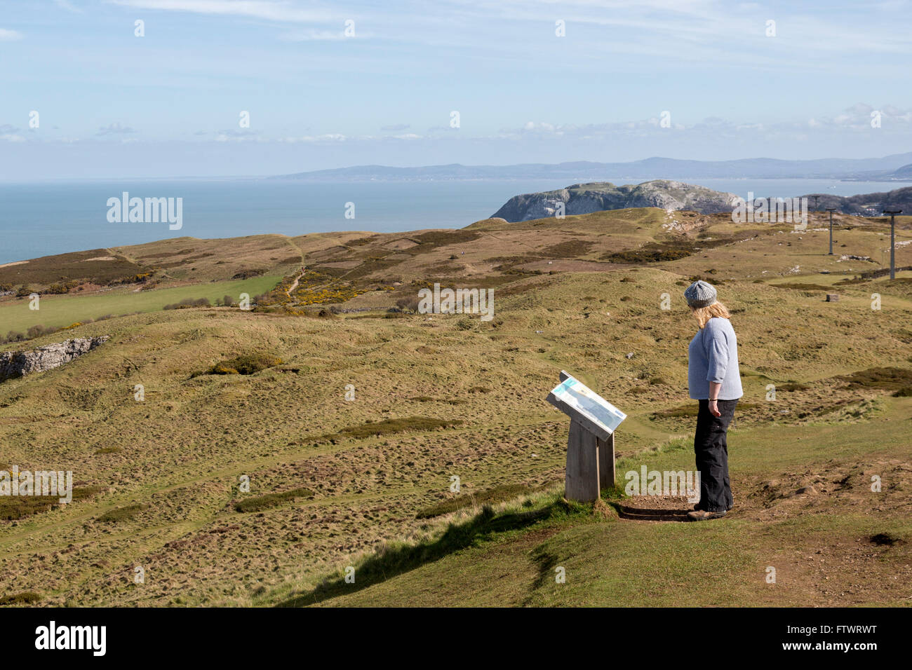 Grand Orme sentier nature walking route, Llandudno, au nord du Pays de Galles Banque D'Images