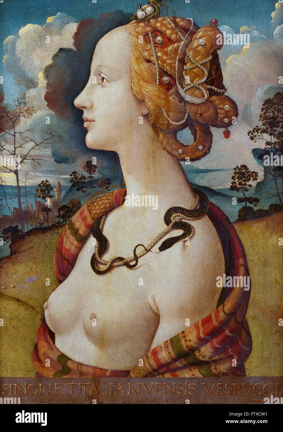 Piero di Cosimo - Portrait de femme dit de Simonetta Vespucci - Château de Chantilly Banque D'Images