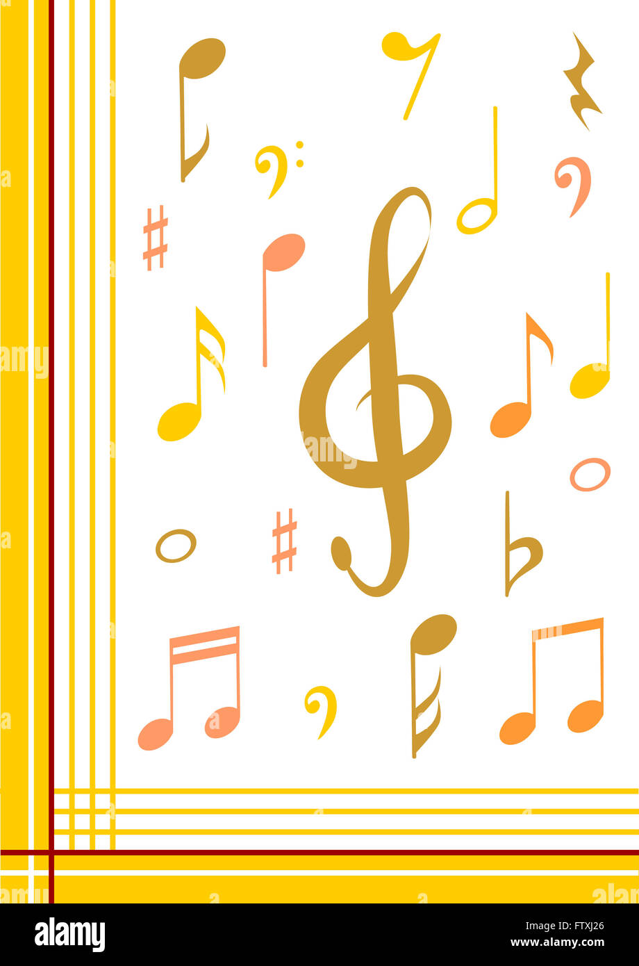 Noter les symboles de musique Banque D'Images