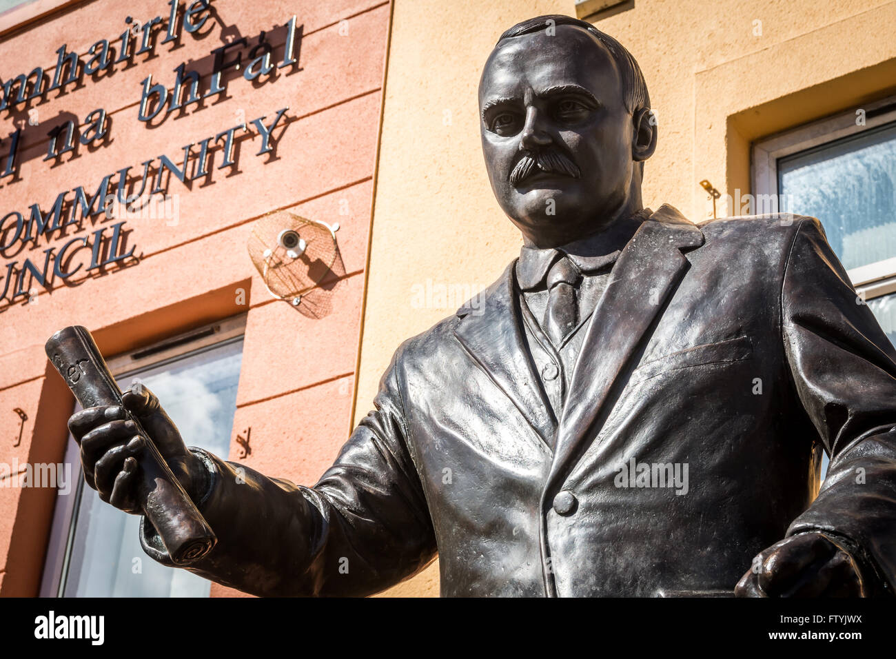 Nouveau James Connolly Memorial statue sur Falls Road, Belfast. Banque D'Images