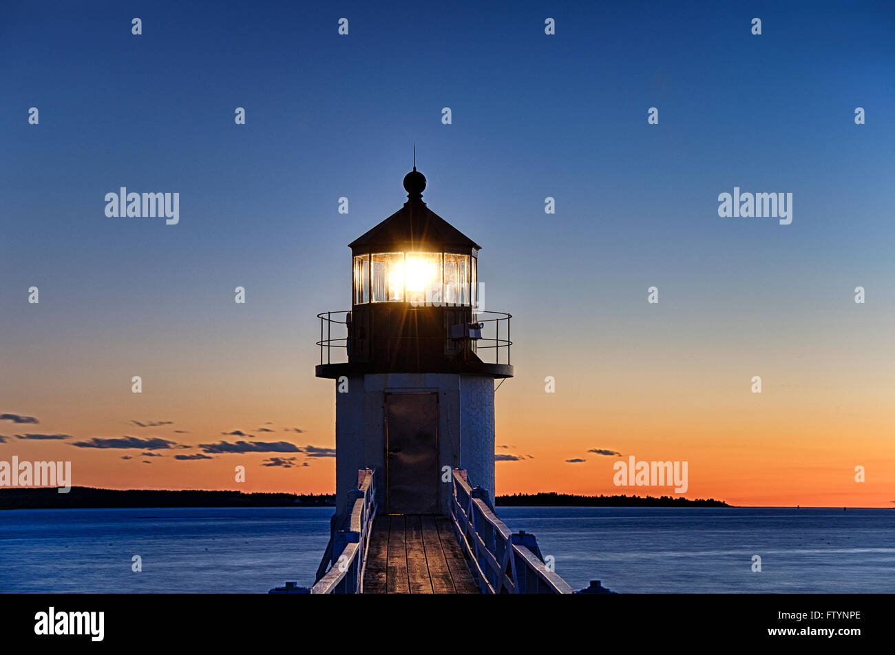 Marshall Point Lighthouse, Port Clyde, Maine, USA Banque D'Images
