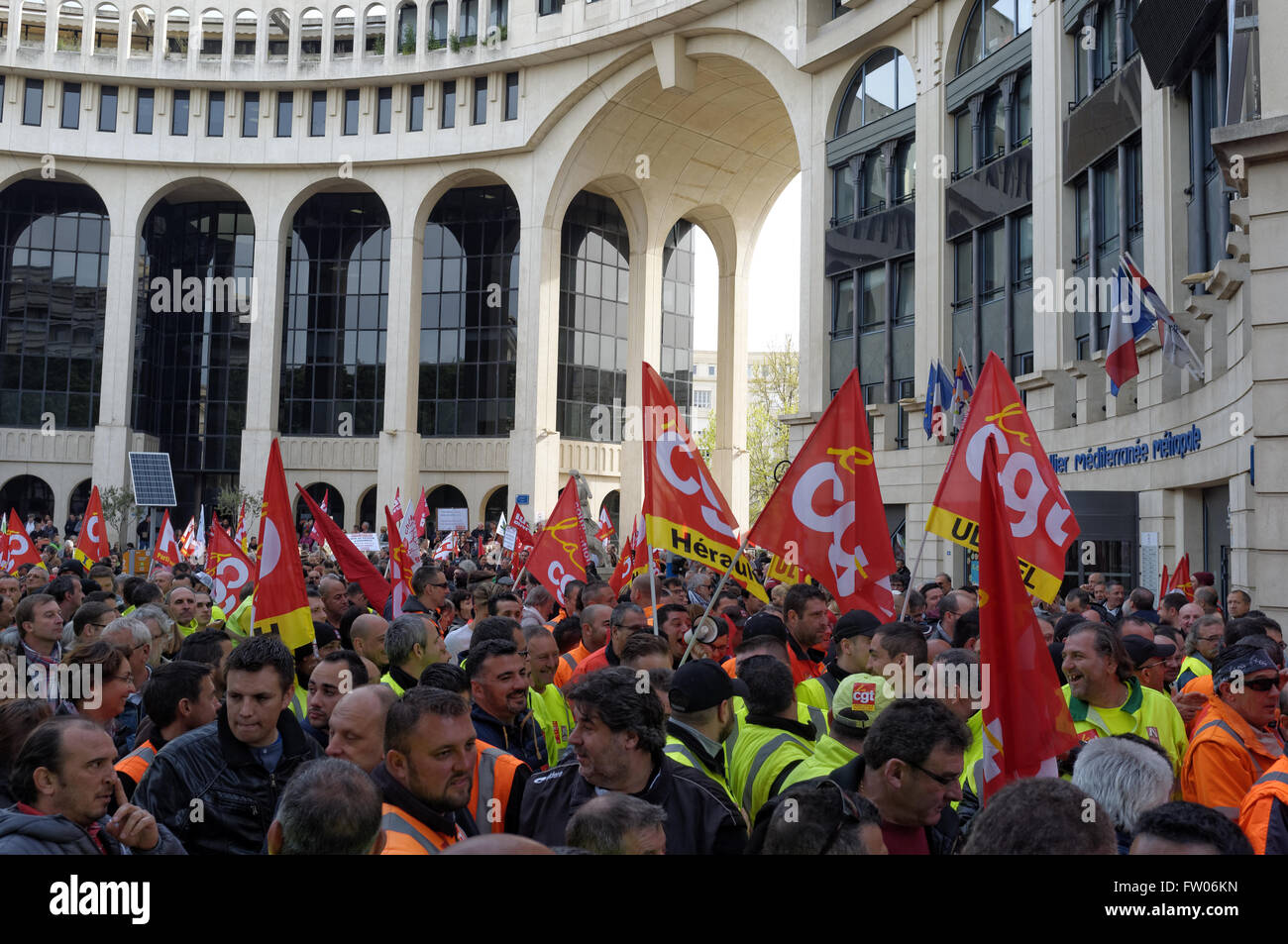 Montpellier, Languedoc-Roussillon, France. Le 31 mars 2016. Manifestation contre la réforme El Khomri du code du travail. Credit : Digitalman/Alamy Live News Banque D'Images