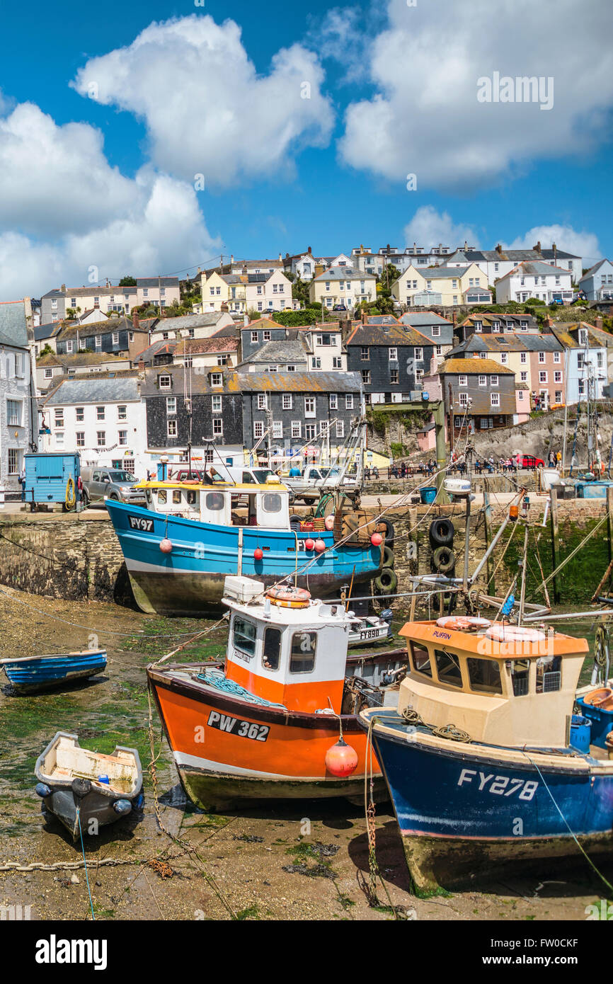 Front de mer du village de pêcheurs Mevagissey à Cornwall, Angleterre, Royaume-Uni Banque D'Images