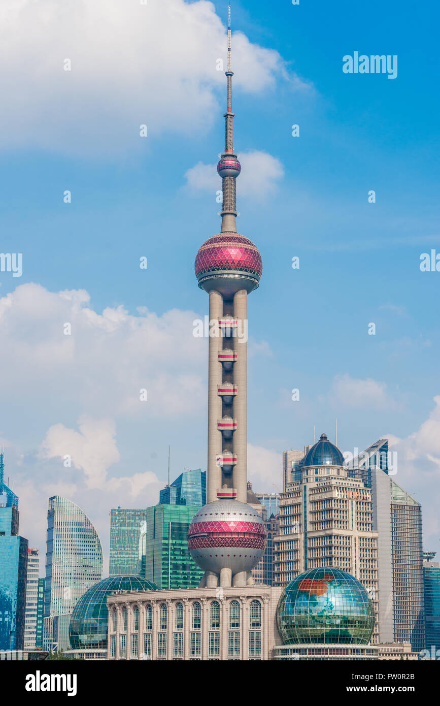 L'Oriental Pearl Tower, vue de la ville de Shanghai Banque D'Images