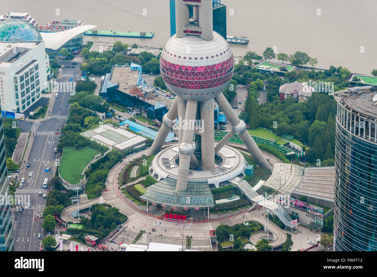 L'Oriental Pearl Tower, vue de la ville de Shanghai Banque D'Images