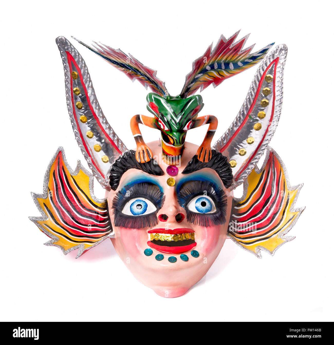 Masque de divinité maléfique bolivien, représente l'amant de ce mal, il est utilisé dans le cadre d'une suite dans une danse folklorique appelé "MORENADA" Banque D'Images