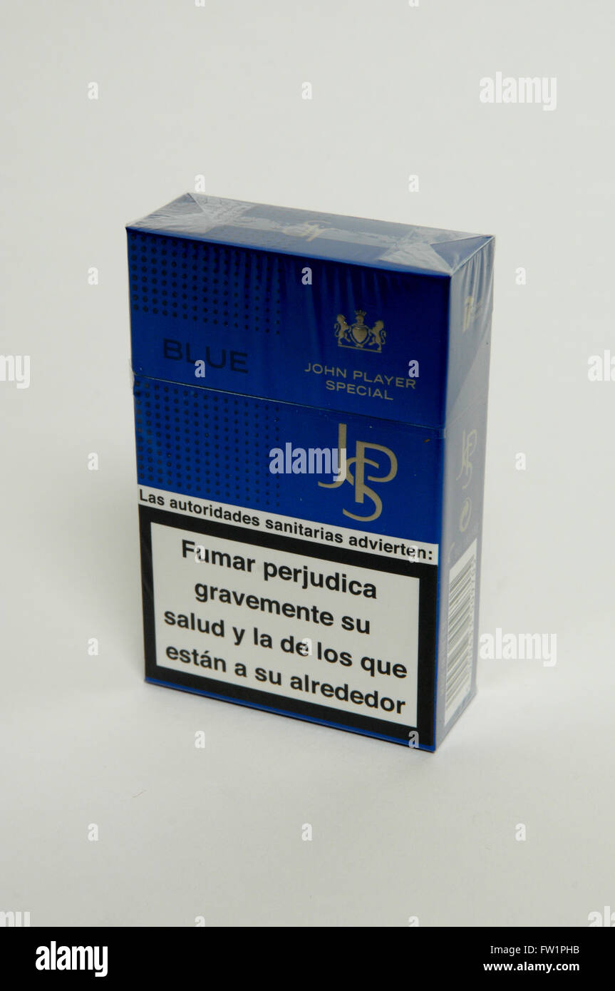 John Player Special Bleu Paquet de cigarettes JPS Banque D'Images