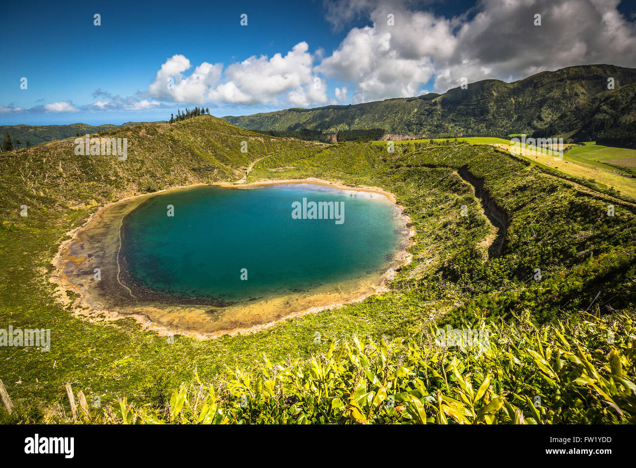 Magnifique lac de Sete Cidades, Açores, Portugal Europe Banque D'Images