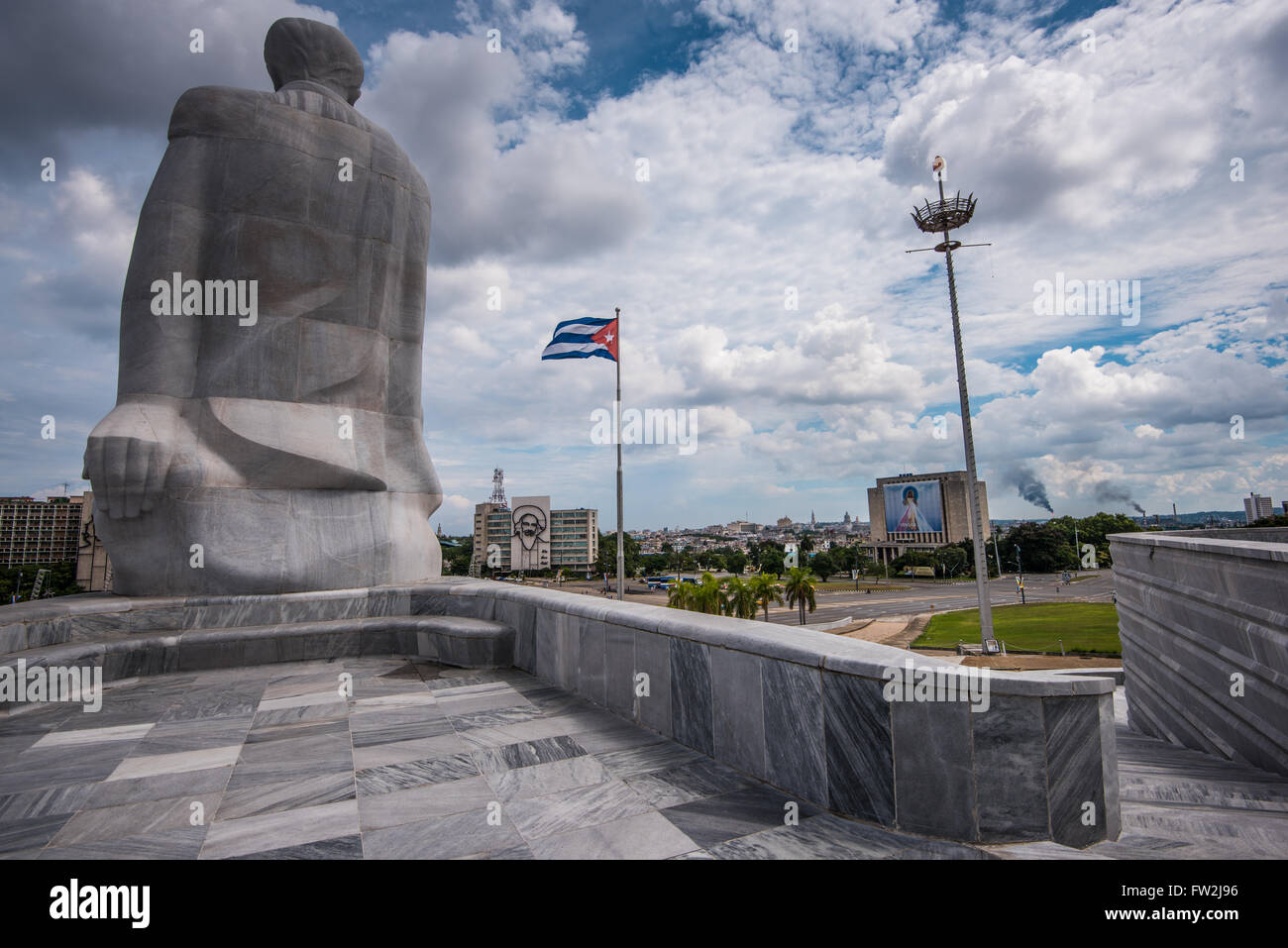 Vue sur la place de la Révolution à La Havane, Cuba. Banque D'Images