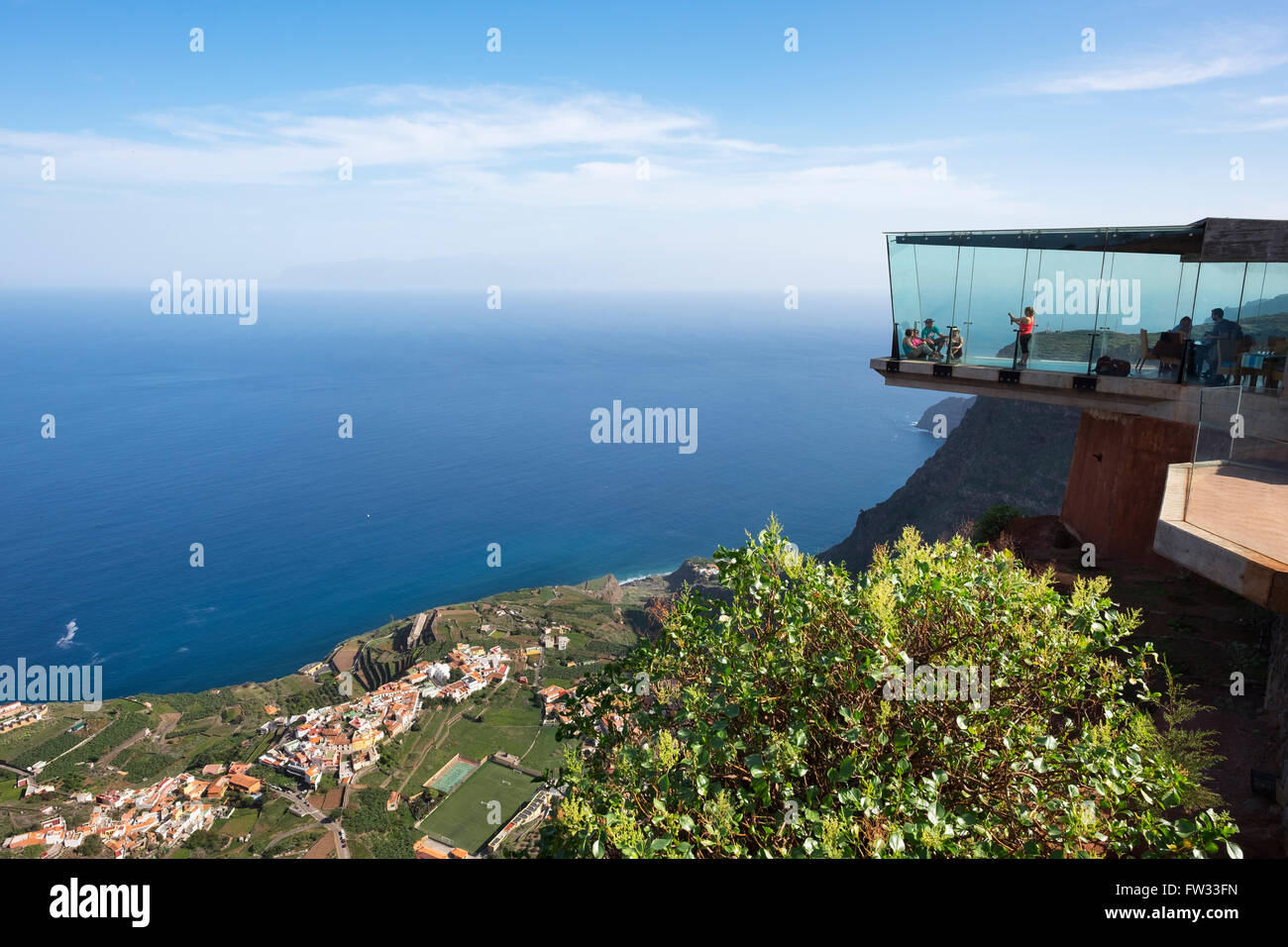 Galerie en verre, le Mirador de Skywalk Abrante, Agulo, La Gomera, Canary Islands, Spain Banque D'Images