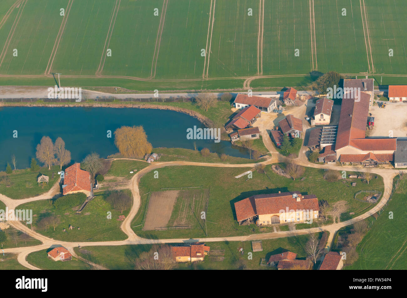 Meuse (55), Arrancy, village des vieux métiers (vue aerienne) // France, Meuse (55), Azannes, ancien village d'artisanat (vue aérienne) Banque D'Images