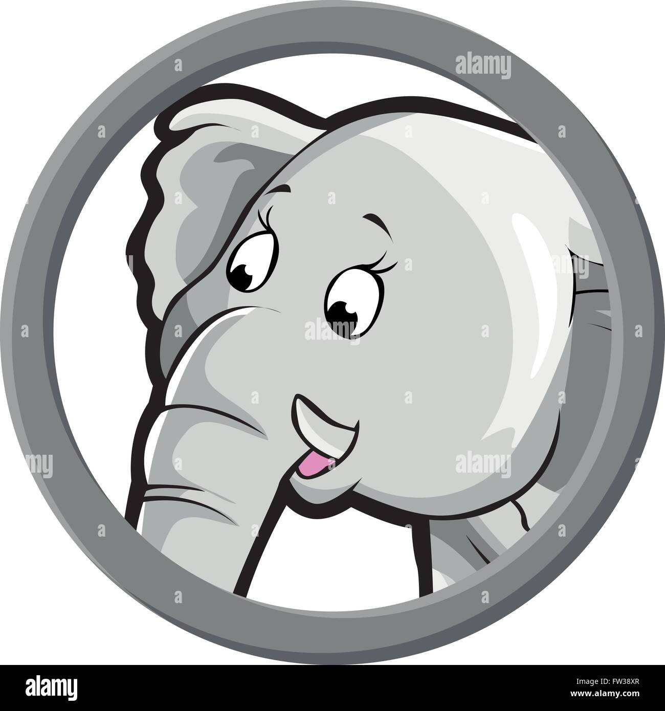 Cercle d'éléphants banner Illustration de Vecteur