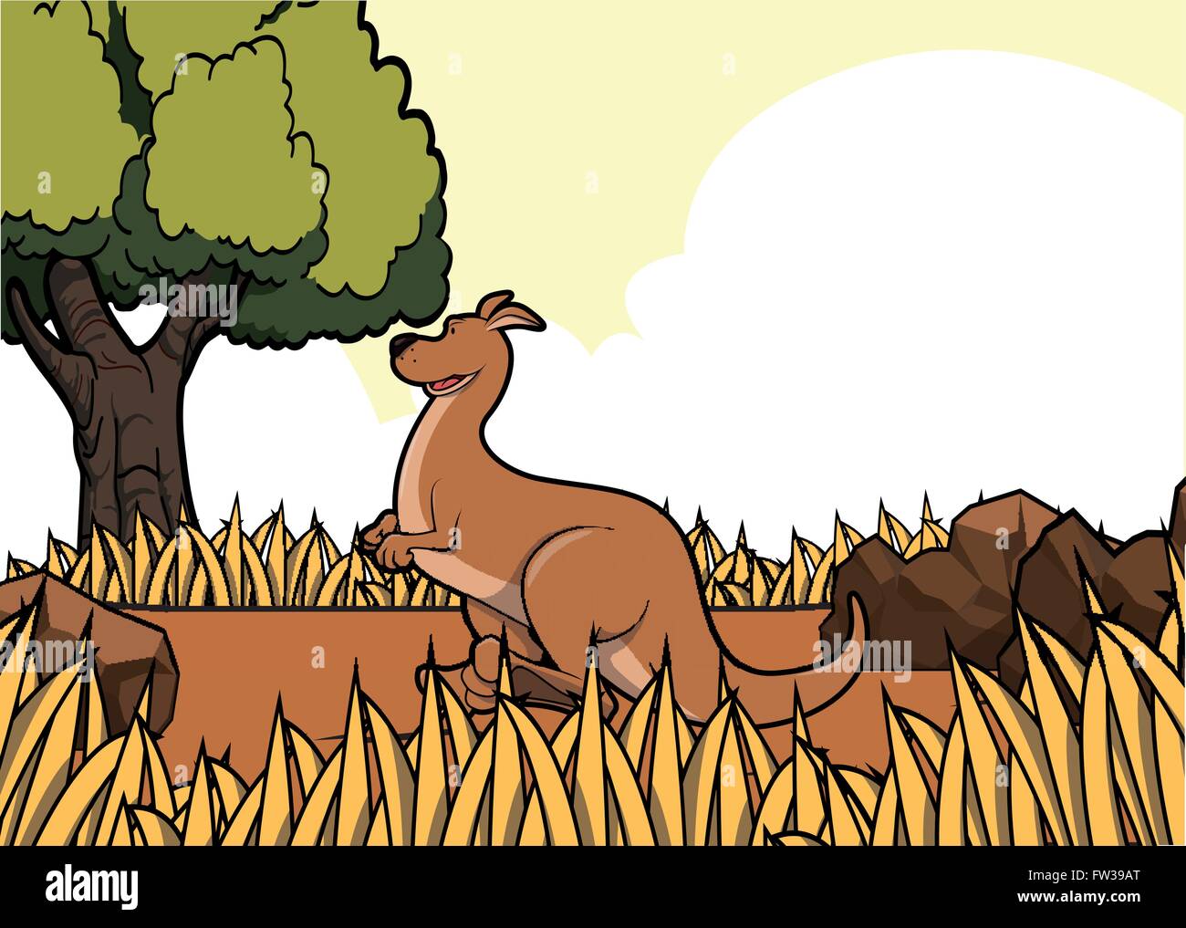 Savanah kangoroo safari Illustration de Vecteur