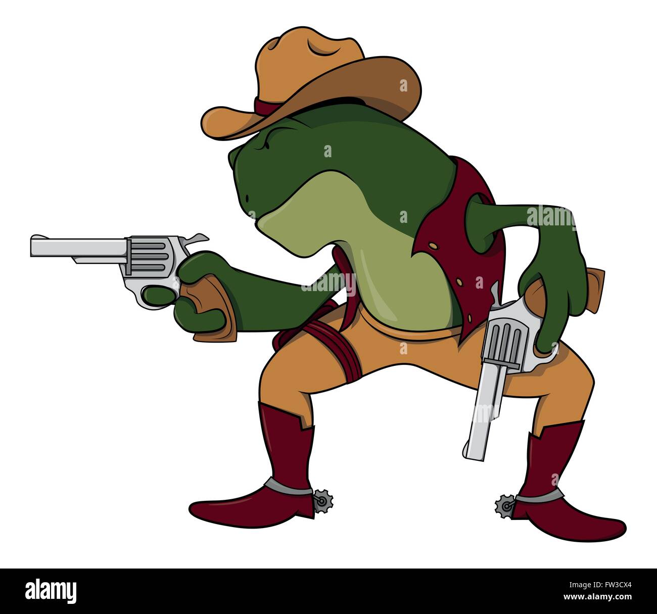 Grenouille de cow-boy Illustration de Vecteur