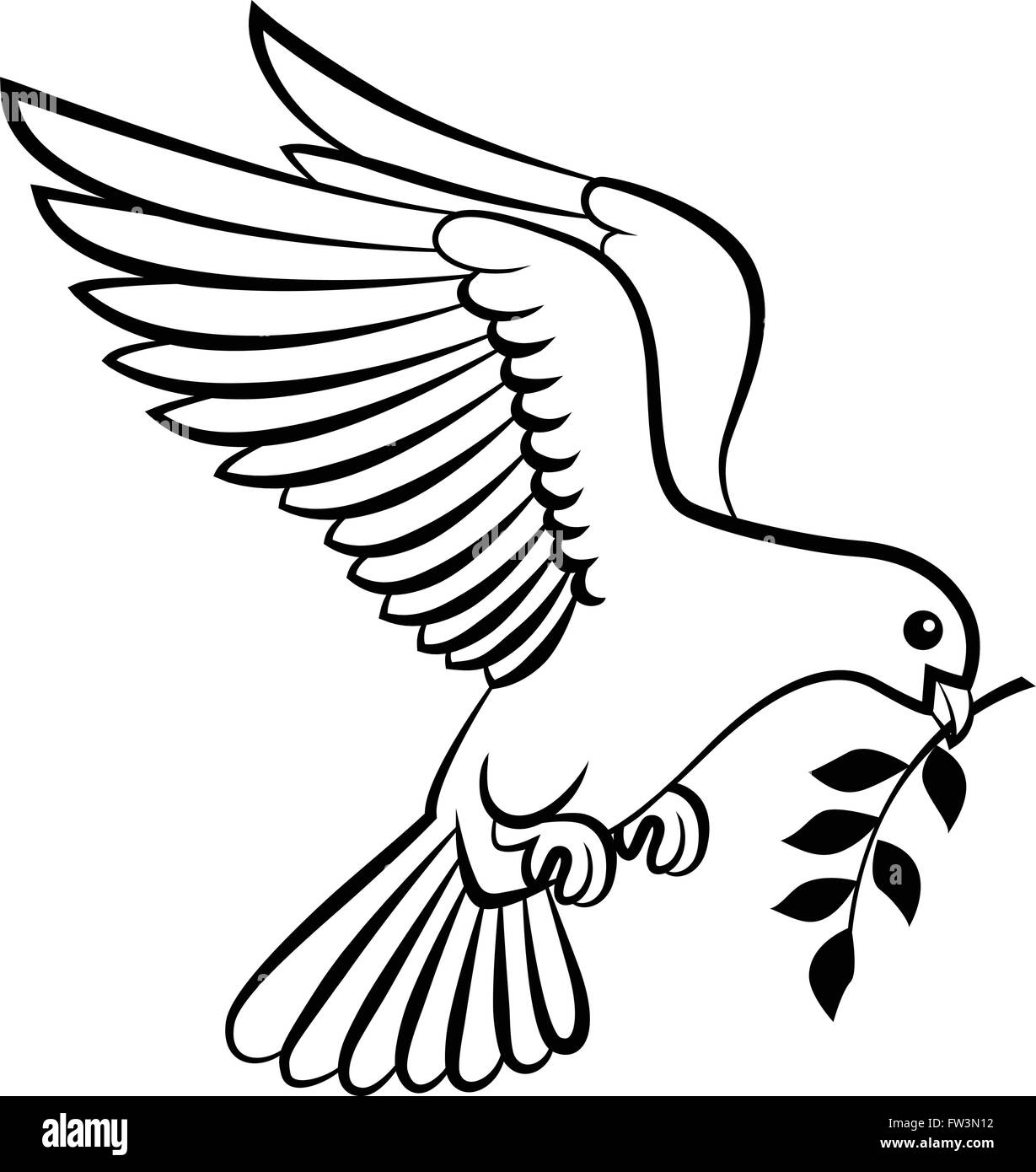Logo oiseaux colombe pour la paix et le concept de design de mariage Illustration de Vecteur