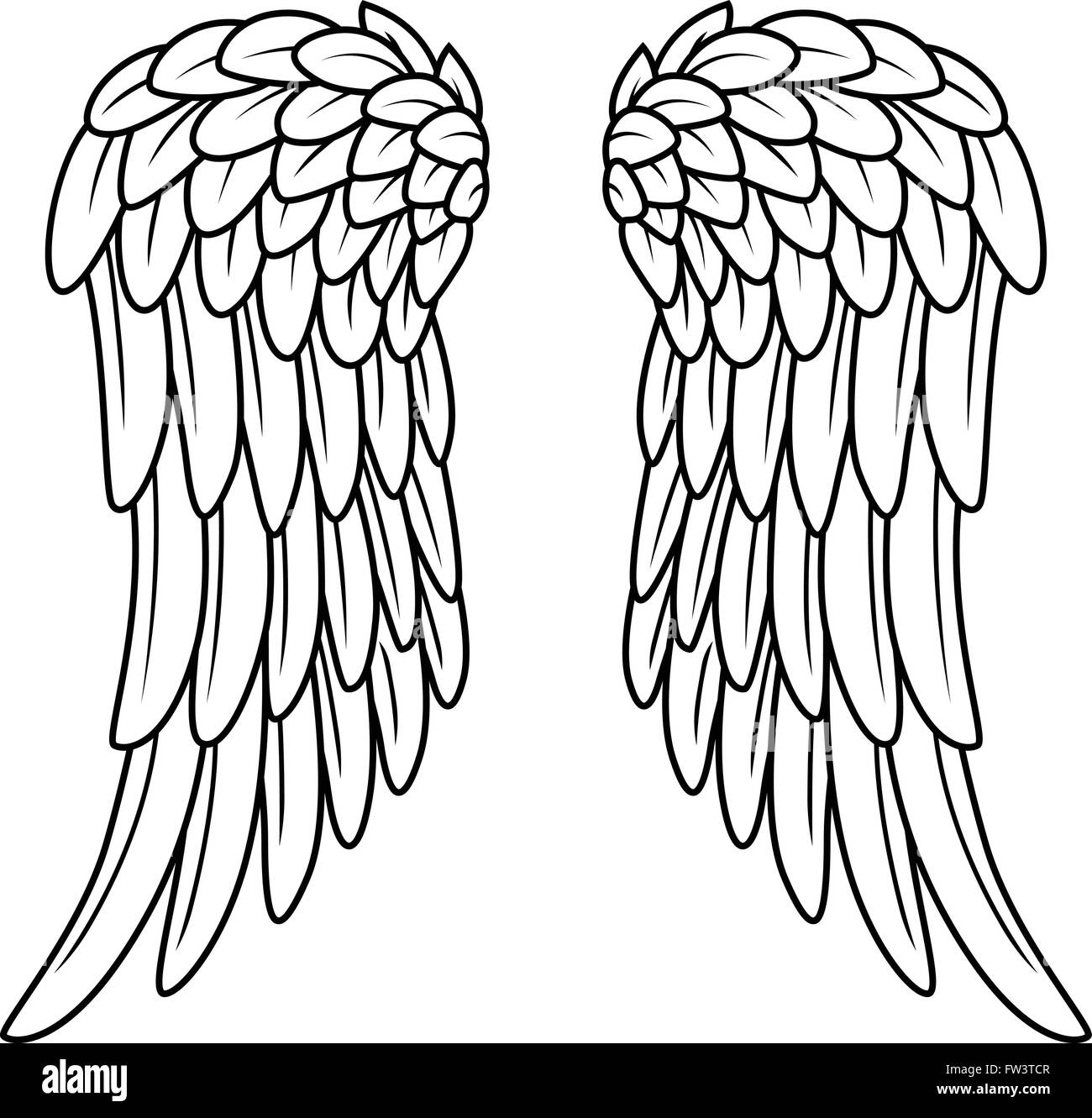 Caricature d'ailes d'ange Illustration de Vecteur