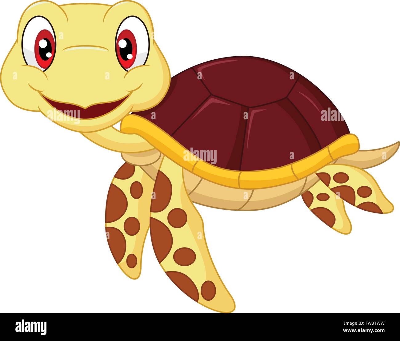 Baby cute Cartoon turtle Illustration de Vecteur
