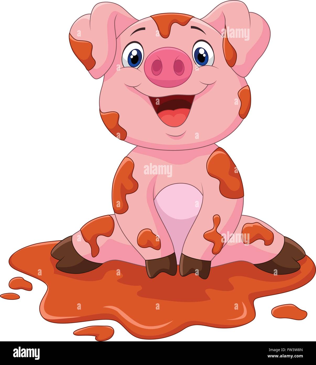 Cartoon mignon bébé cochon, vector illustration Illustration de Vecteur