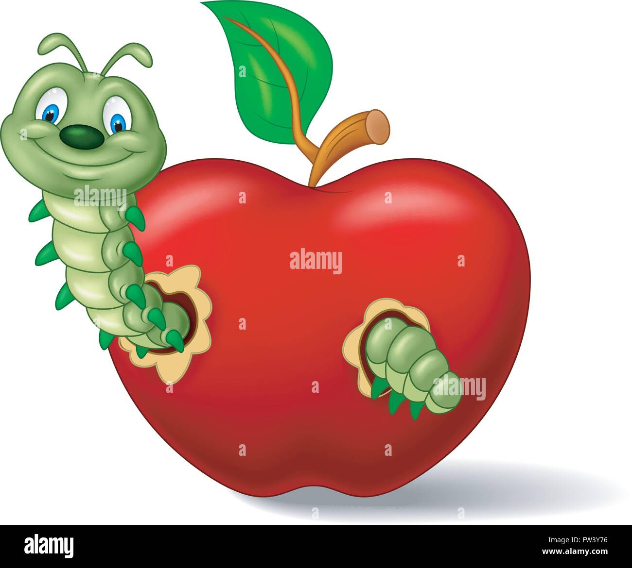 L'apple manger Caterpillar Illustration de Vecteur