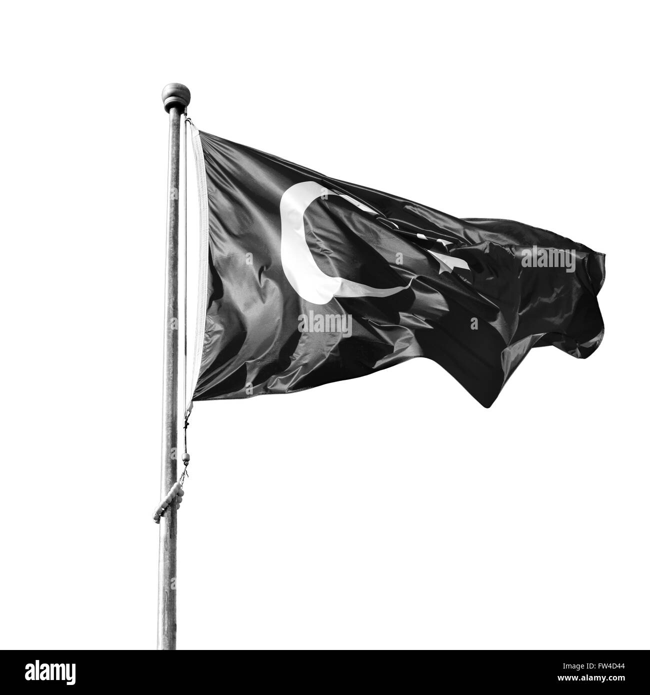 Waving Flag dans le ciel bleu de l'onde et de couleurs du monde Banque D'Images