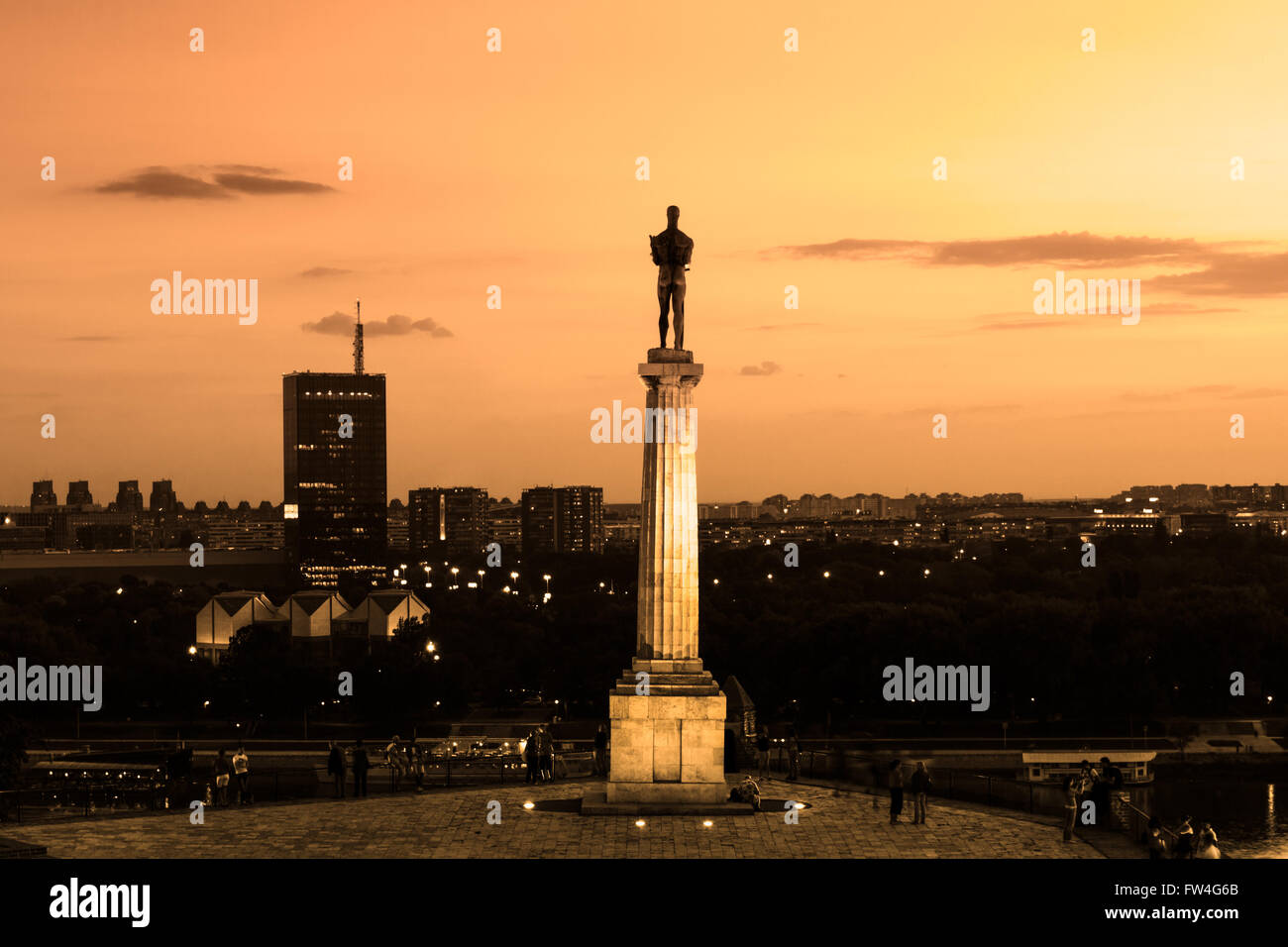 Statue de Victor, Belgrade, Serbie. Banque D'Images