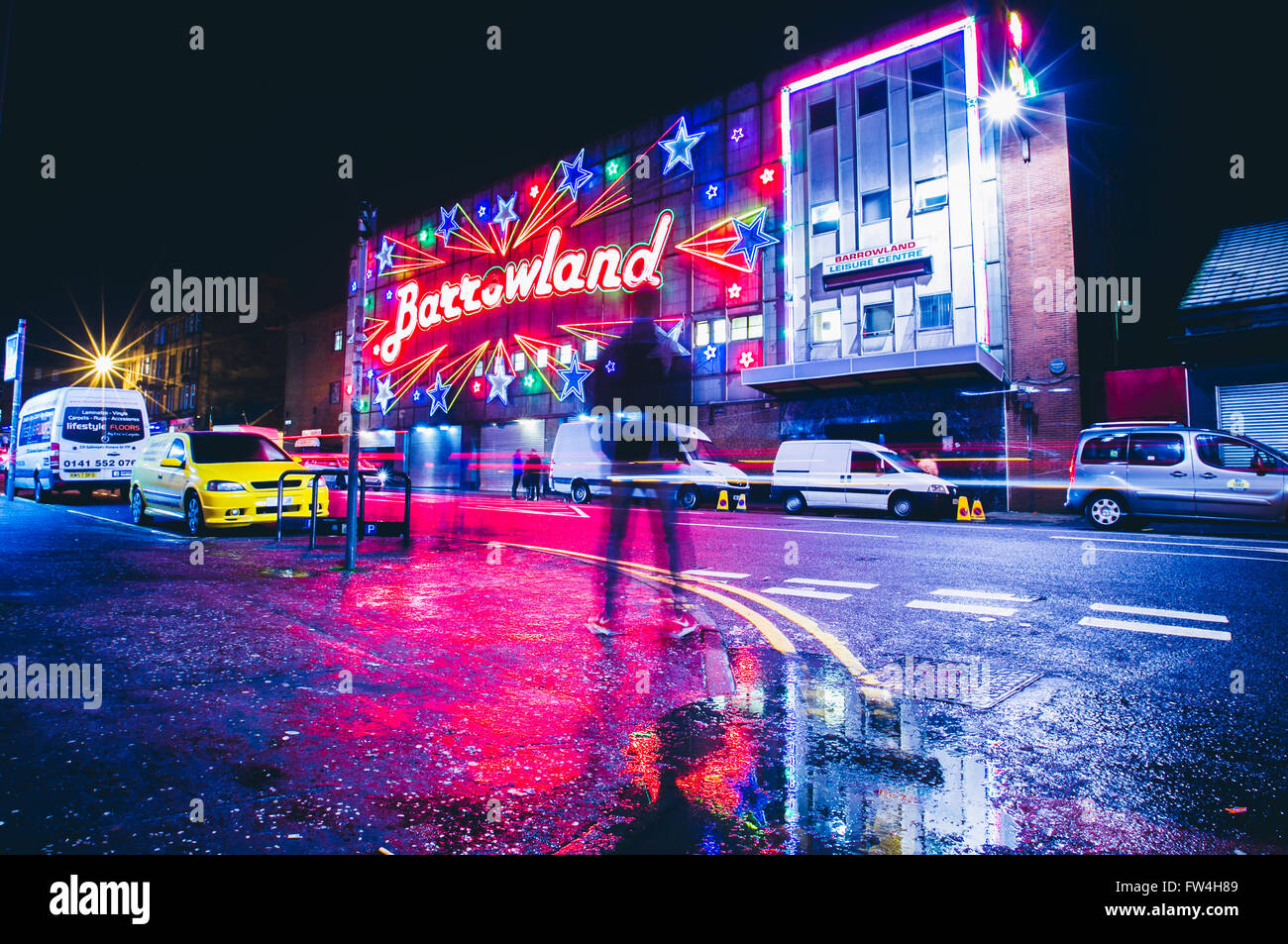 La musique à Glasgow Barrowland par nuit. Banque D'Images