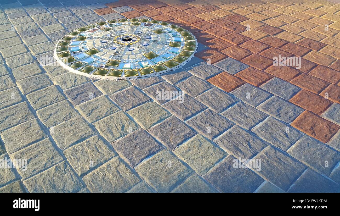 Motif de cercles de sol de mosaïque historique Banque D'Images