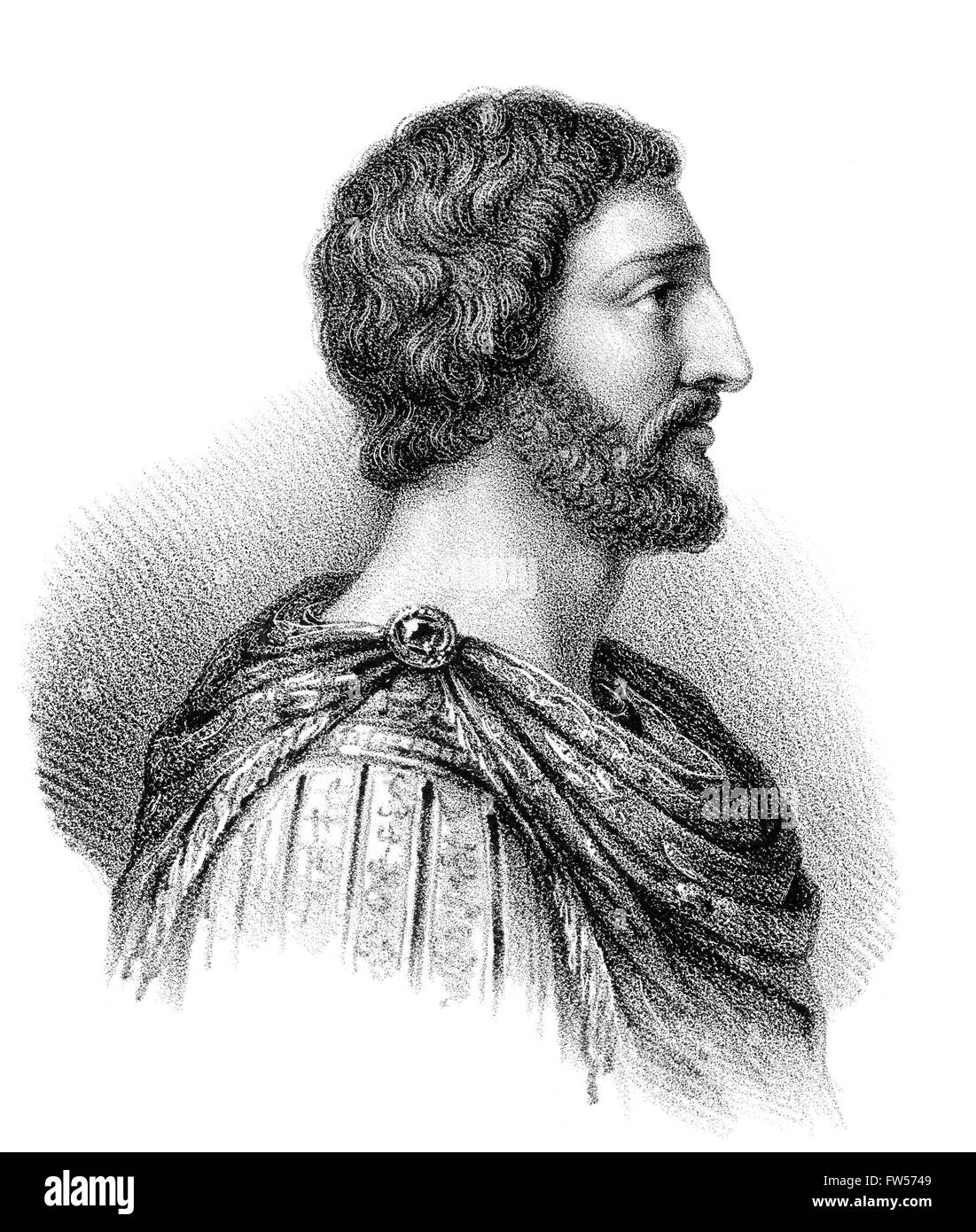 Charlemagne, Charles le Grand ou Carolus Magnus, 747-814, Roi des Francs et Empereur des Romains, la dynastie carolingienne, Ka Banque D'Images