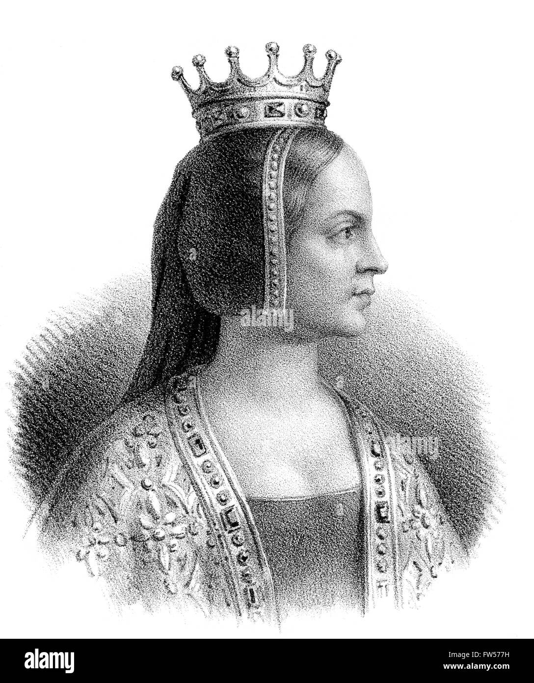 Gerberga de Saxe, Gerberga de France, épouse de Louis IV, ch. 920-954, roi de Francia Occidentale Banque D'Images