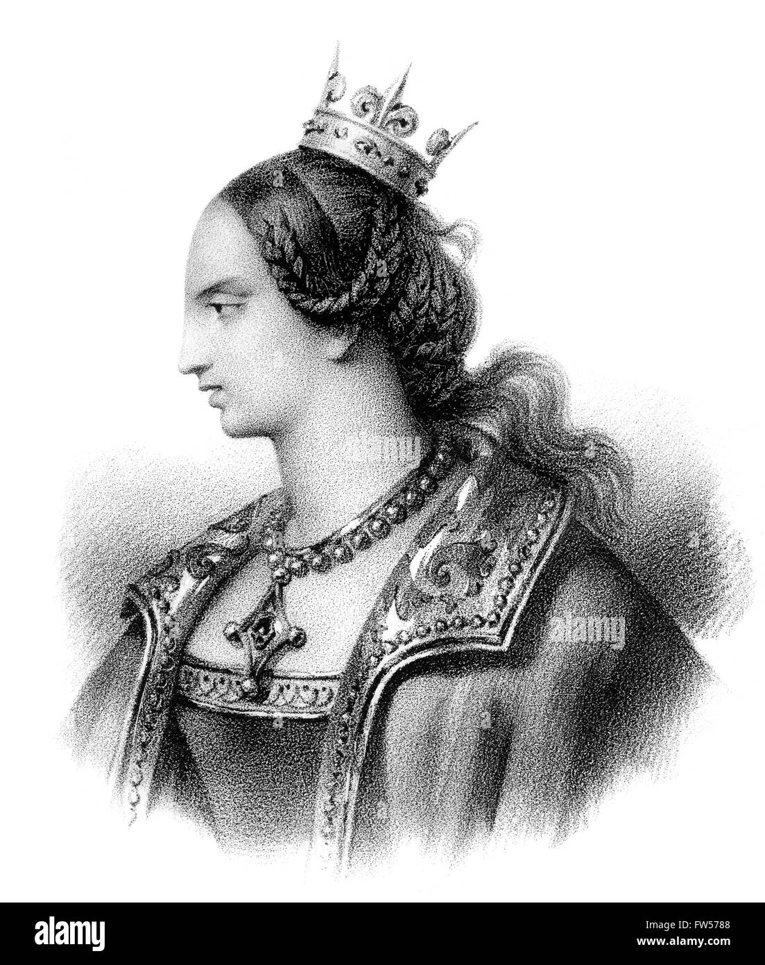 Emma d'Italie, c. 948-c. 988, Reine de l'ouest de Francia en tant qu'épouse du roi Lothaire, Banque D'Images