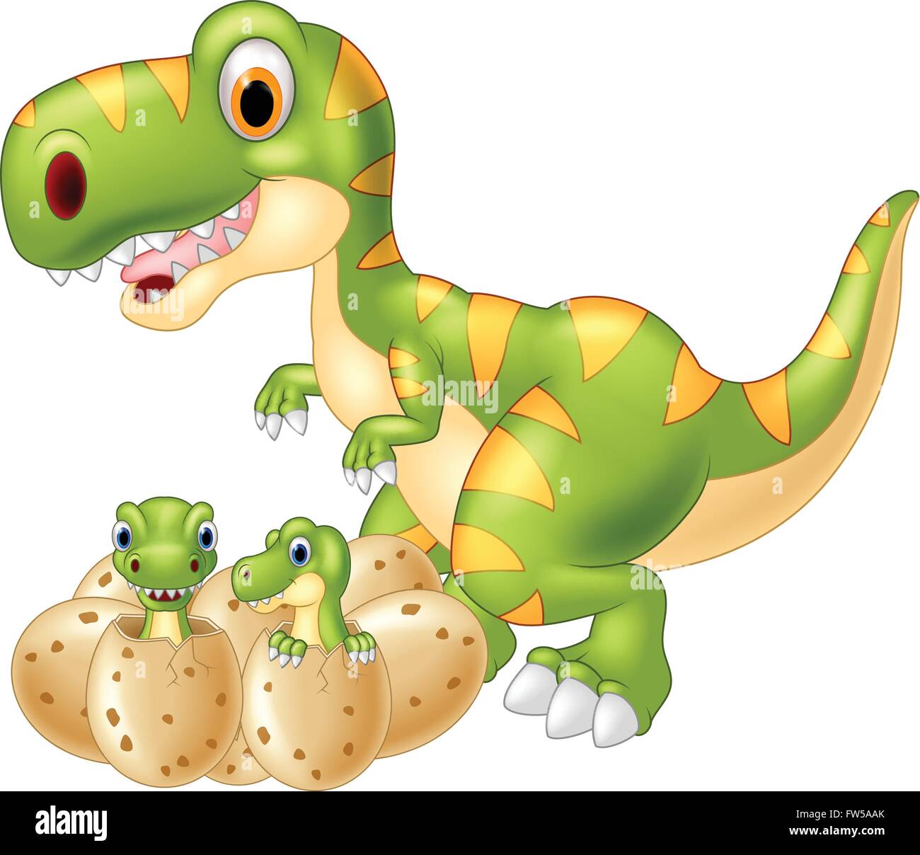 Illustration Des Oeufs D'incubation Dinosaures Adultes Bébés Dinosaures  Vecteur par ©interactimages 223004578