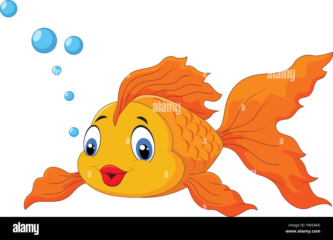 Heureux les poissons rouges avec des bulles Illustration de Vecteur