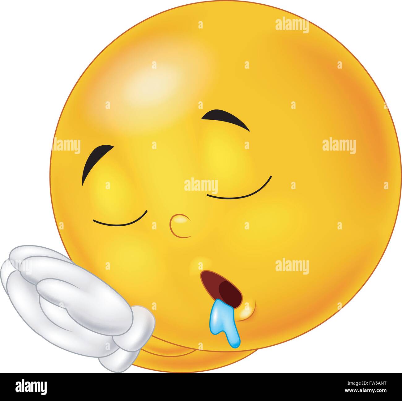 Dessin Anime Emoticon Smiley Dormir Image Vectorielle Stock Alamy