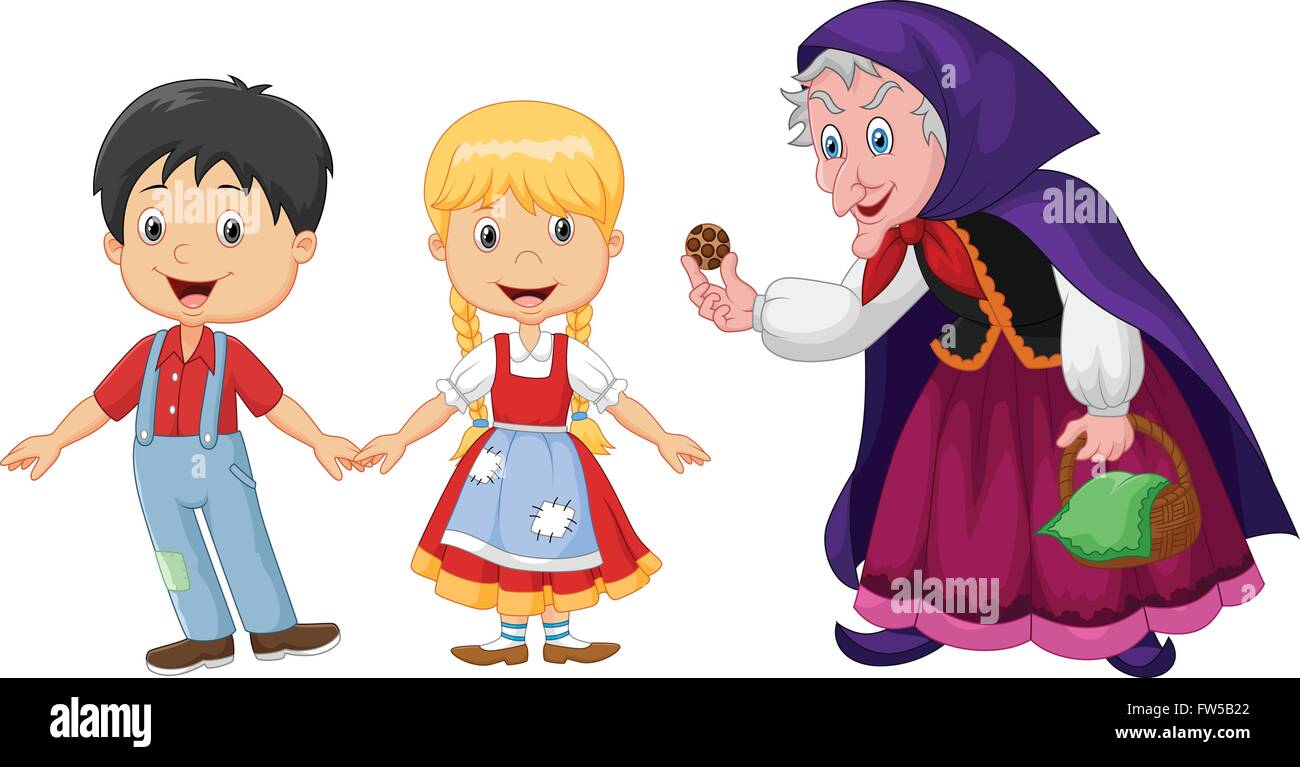 Enfants Classique histoire Hansel et Gretel à une sorcière isolé sur