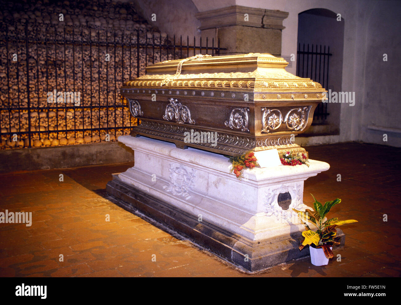 Anton Bruckner, tombeau dans la crypte de l'église de l'abbaye de St Florian Abbaye Augustinienne. Organiste et compositeur autrichien, Banque D'Images