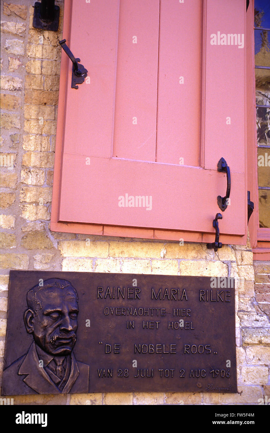 Rainer Maria Rilke plaque : séjourné ici le Noble a augmenté en 1906. Poète allemand (1875-1926). Poèmes utilisés dans des chansons par Webern Banque D'Images
